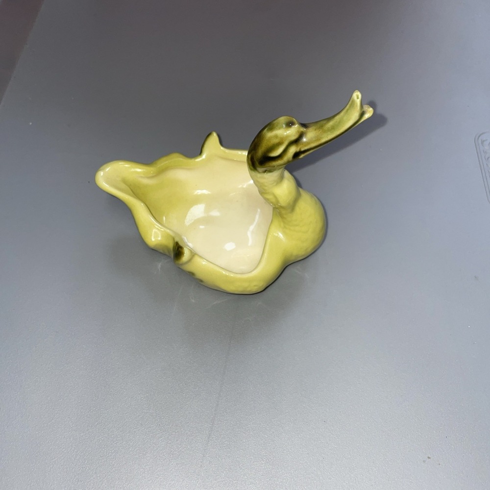 Vintage Hull Pottery‎ Green Duck Goose Planter Candy Trinket Dish #39 MCM